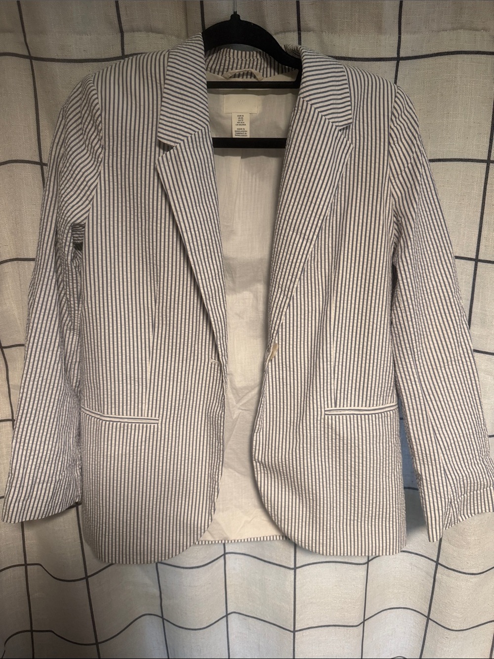 H&M Striped Cotton-Blend Women's Blazer